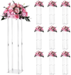 VEVOR Wedding Flower Stand, 10PCS 31.5-inch Column Flower Stand, Floral Stands with Acrylic Laminate, Cylindrical Cubic Floral Display Rack for Wedding, Party, Birthday, Home, Centerpiece Stands