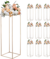 VEVOR Wedding Flower Stand, 10PCS 31.5-inch Column Flower Stand, Floral Stands with Metal Laminate, Rectangular Floral Display Rack for Wedding, Party, Birthday, Home, French Gold Stands