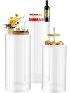 VEVOR Wedding Flower Stand, 3PCS 23.62/29.53/35.43 inch Round Cylinder Plinth, Clear Pedestal Stand with Transparent Acrylic Lid, Cylindrical Pedestal Stands for Wedding, Party, Birthday, Art Decor