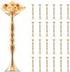 VEVOR 24PCS 50cm/19.7” Tall Wedding Flower Vase, Metal Wedding Centerpiece, Gold Floral Arrangement Stand Display Rack for Tables Wedding Dinner Party, Anniversary Ceremony Birthday Event Decor