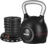 VEVOR Kettlebell, Adjustable Kettlebell with 7 Weight Levels (5, 11.5, 18, 24.5, 31, 37.5, 44 lbs), Die-Cast Aluminum and ABS Material, for Grip Strength Training, Full-body Workout & Cross-Training