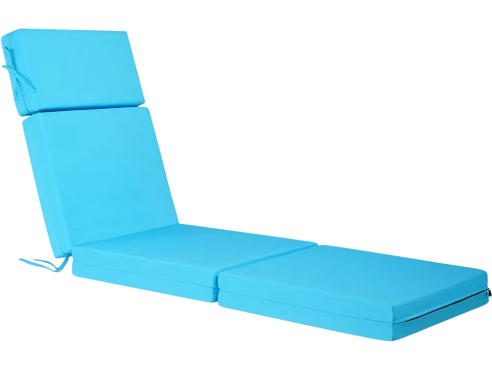 VEVOR Chaise Lounge Cushion, 72 x 21 x 4 in, Set of 2 Outdoor Lounge Chair Cushions, Waterproof & Fade-Resistant, Sun Lounger Cushions with Ties, Thick Patio Lounger Pads for Pool Deck, Teal Color