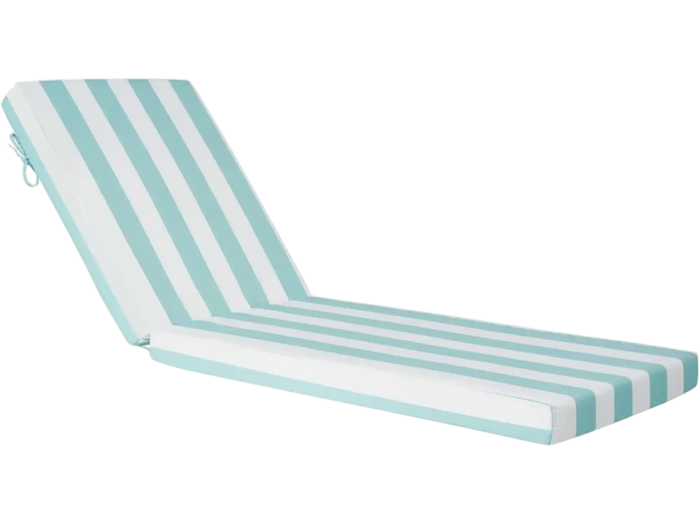 VEVOR Chaise Lounge Cushion, 80 x 26 x 4 in, Set of 2 Outdoor Lounge Chair Cushions, Waterproof & Fade-Resistant Sun Lounger Cushions with Ties, Patio Lounger Pads for Pool Deck, Green & White Stripes