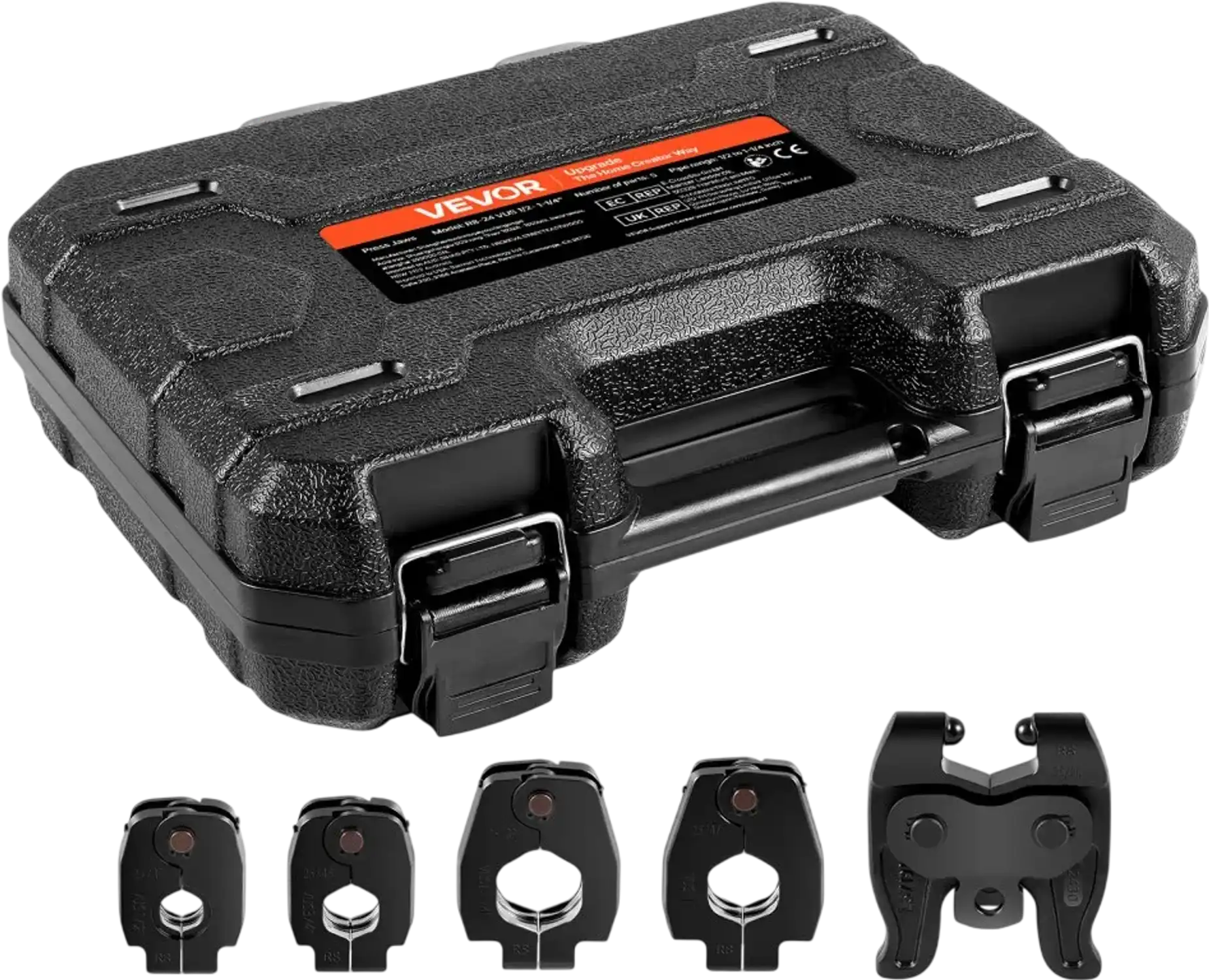 Vevor Pressing Kit 5PCS VUS ProPress Tool Kit with 4 Press Rings and R8 Actuator New
