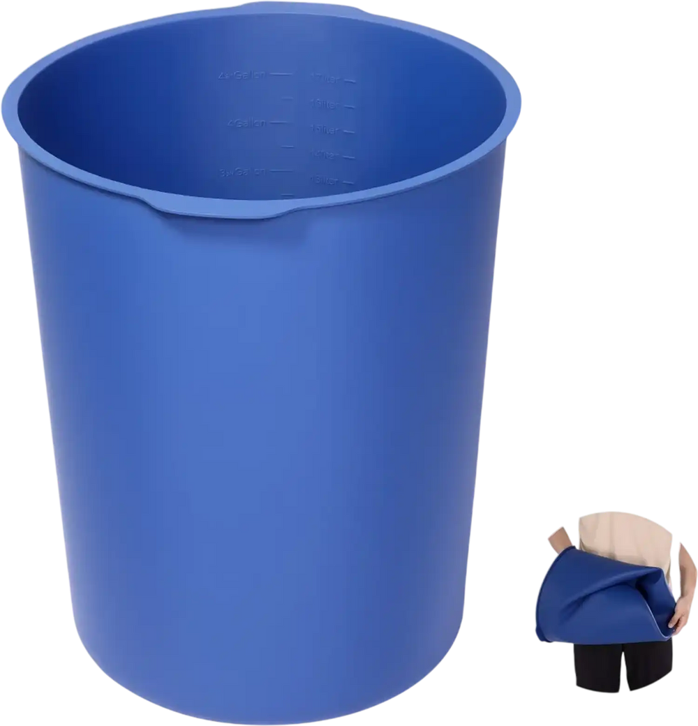 VEVOR 5 Gallon Bucket Liner for Concrete Mix, Reusable Silicone Mortar Bucket Liner for Thinset Paint Concrete Epoxy Mixing, Heavy-duty Grout Mixer Insert Tool with Graduated Measurements, Blue