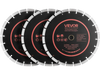 VEVOR Diamond Blades 12 inch, 3-Pack Concrete Saw Blade Set, 1 in Arbor, High-Hardness Diamond Segments, 65Mn Steel Core, Dry Wet Cutting, Clean Edges for Concrete, Masonry, Brick, Stone, Granite
