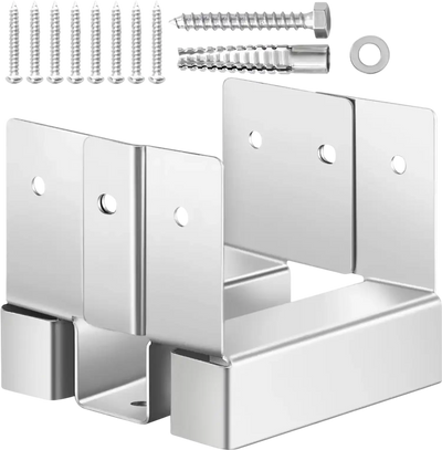 VEVOR 4x4 Post Base 10 Pcs, Inner Size 3.53x3.56inch/89.6x90.5mm Concrete Post Anchor, Heavy-Duty Zinc-Plated Carbon Steel Posts Brackets with 1 Inch Standoff Elevation, for Concrete Pergolas Patios