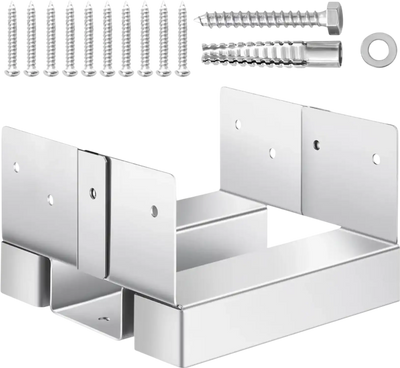 VEVOR 6x6 Post Base 10 Pcs, Inner Size 5.49x5.57inch/139.5x141.5mm Concrete Post Anchor, Heavy-Duty Zinc-Plated Carbon Steel Posts Brackets with 1 Inch Standoff Elevation, for Concrete Pergolas Patio
