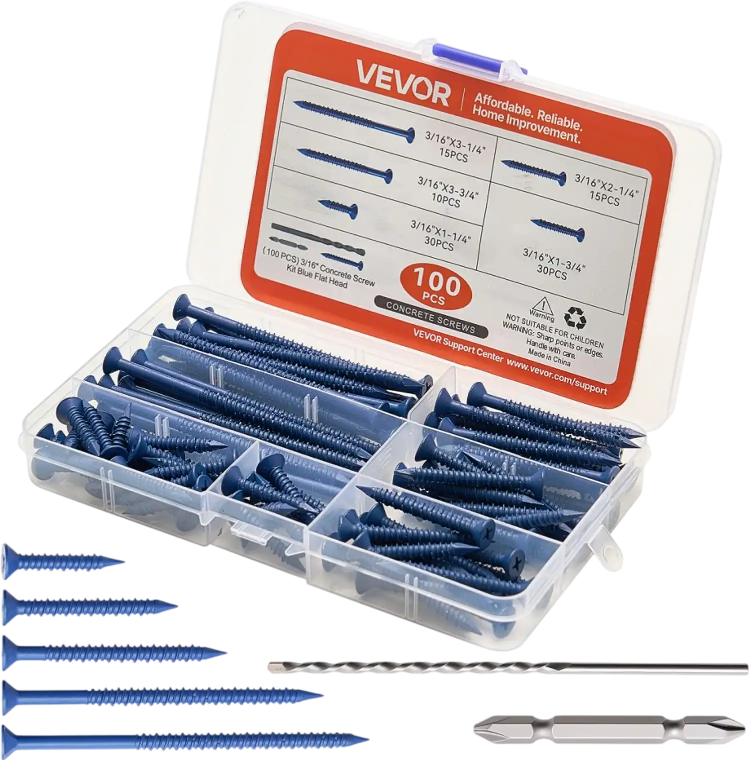 Vevor Concrete Screws 3/16