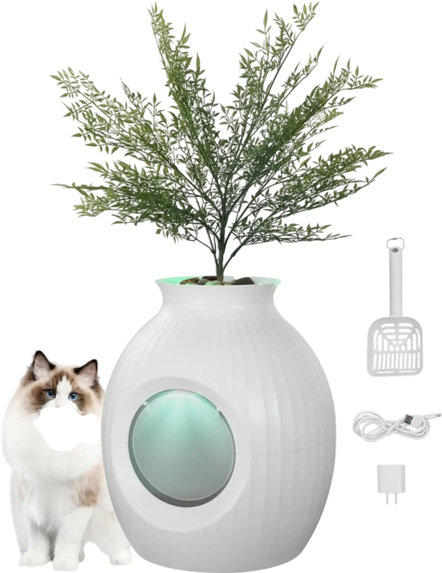 Vevor Cat Litter Box Hidden Plant Style Odor Control Enclosure New