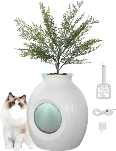 Vevor Cat Litter Box Hidden Plant Style Odor Control Enclosure New