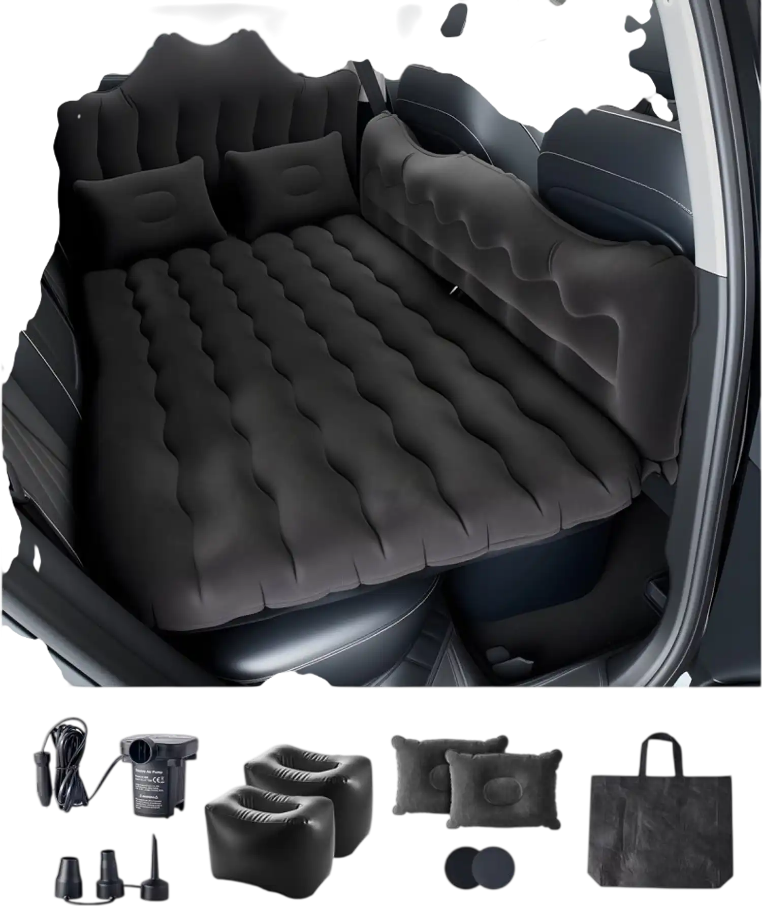 Vevor Car Air Mattress Inflatable Back Seat Camping Travel Bed with Pump and 2 Pillows New
