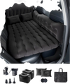 VEVOR Car Air Mattress, Inflatable Back Seat Car Camping Mattress, Flocking Travel Beds, Durable Portable Sleeping Pad with Air Pump, 2 Pillows, Nozzle, Carry Bag, Fits Most SUV MPV Sedan, Black