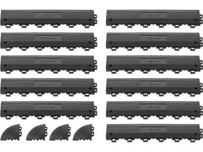 Vevor Garage Floor Edge Trim 11-Piece Transition Edge Kit Black New