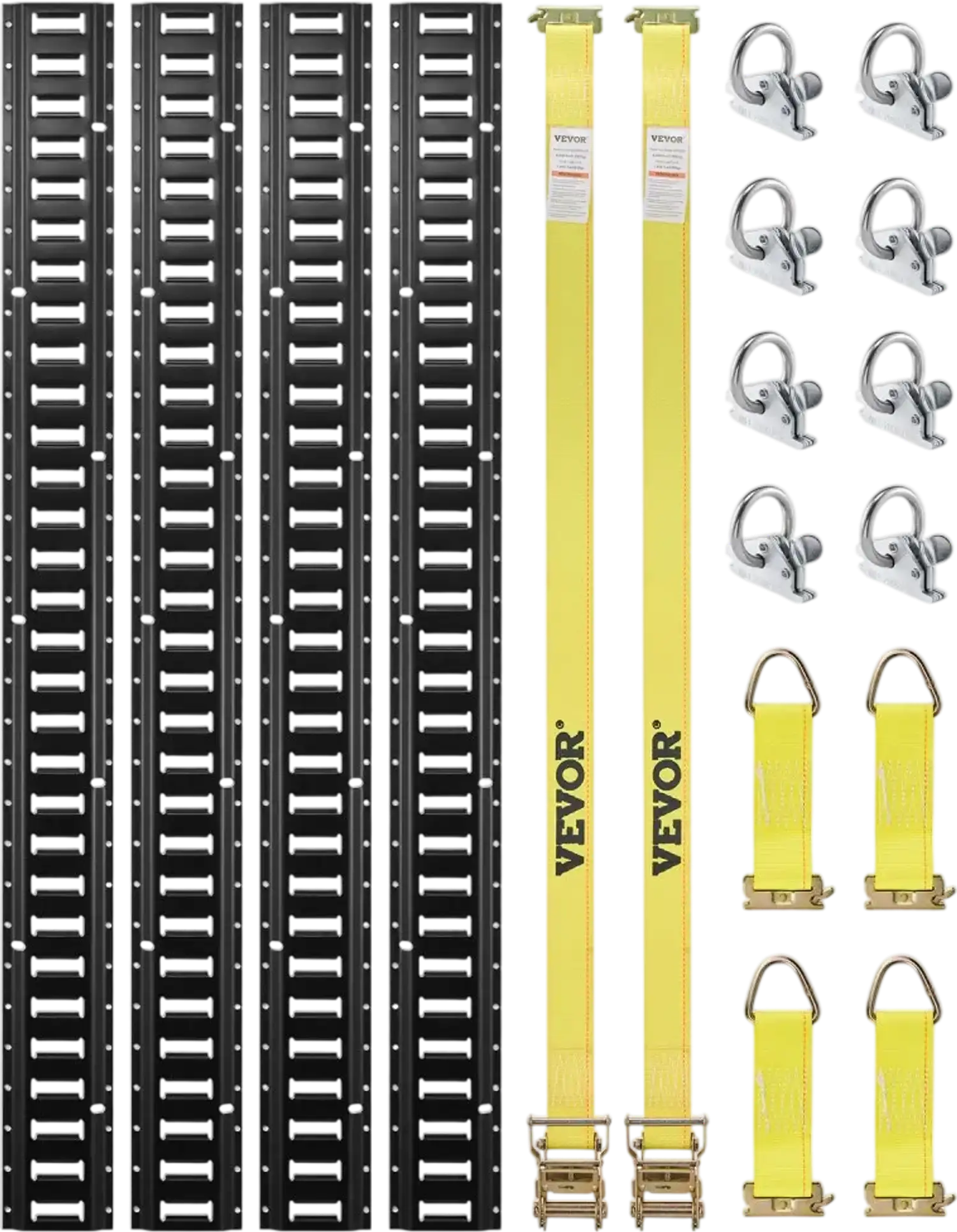 Vevor E-Track Tie-Down Rail Kit 18-Piece 5' Cargo Securing Set New