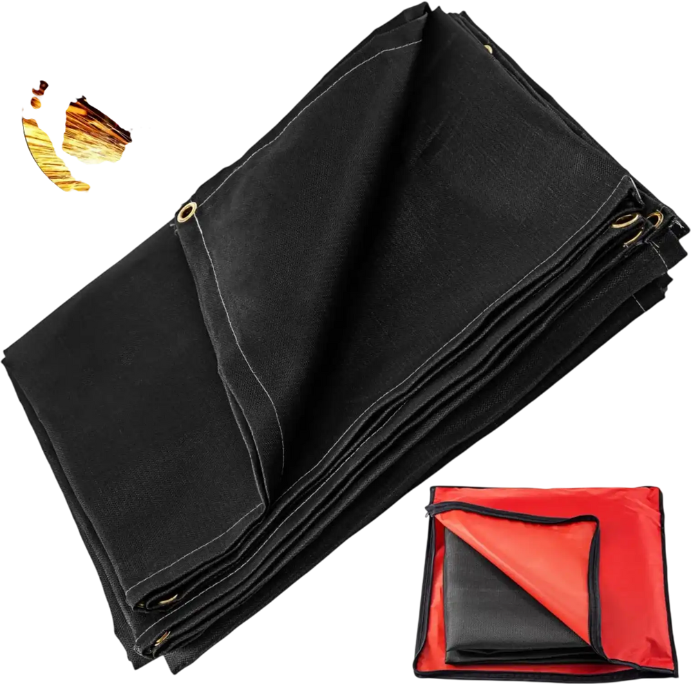 VEVOR Welding Blanket, 10 x 10 Foot Fiberglass Blanket, Up To 550 °C Heat-Resistant Fire Retardant Blanket with Premium Brass Grommets