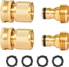 VEVOR Garden Hose Quick Connect, 3/4 inch Male & Female, 200 PSI Heavy Duty Solid Brass Quick Connector, 2 Sets Garden Hose Fitting, No Leak Water Hoses Connectors with Gaskets