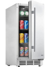 VEVOR Outdoor Beverage Refrigerator, 15 Inch Undercounter Drink Fridge, 304 Stainless Steel Body, 3.0 Cu. Ft, Hold 94 Cans, Powerful Cooling System, Built-in / Freestand Cooler, Home Bar & Patio