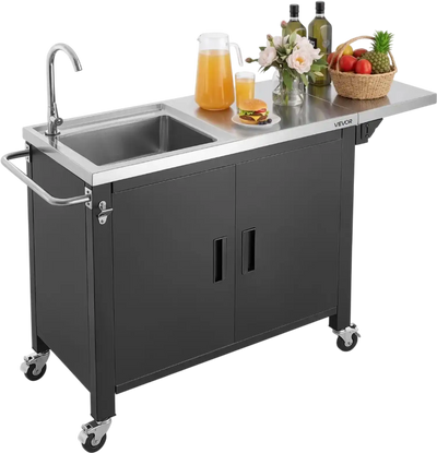 Vevor Outdoor Grill Cart with Sink and Storage Cabinet 52