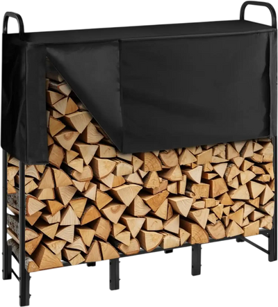 Vevor Firewood Rack 4' Outdoor Log Holder with Waterproof Cover New