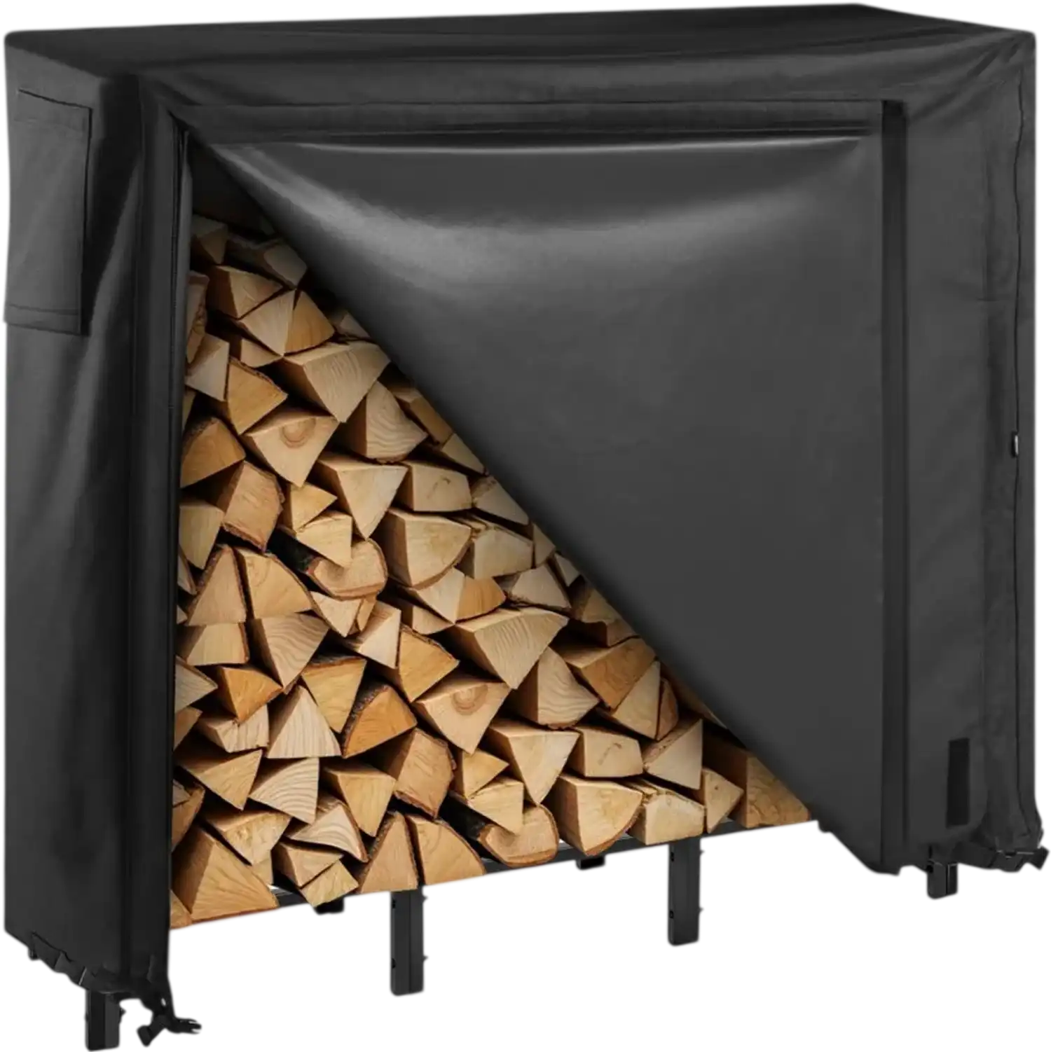 Vevor Firewood Rack 4' Outdoor Log Holder with Cover New
