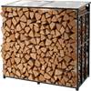 VEVOR Firewood Rack with Sloped Roof, 4 ft Outdoor Firewood Holder, 1/4 Cord Log Storage Shed, 660lb Max Weight Capacity, Powder-Coated Metal Wood Storage Rack for Fireplace Deck Backyard Garden