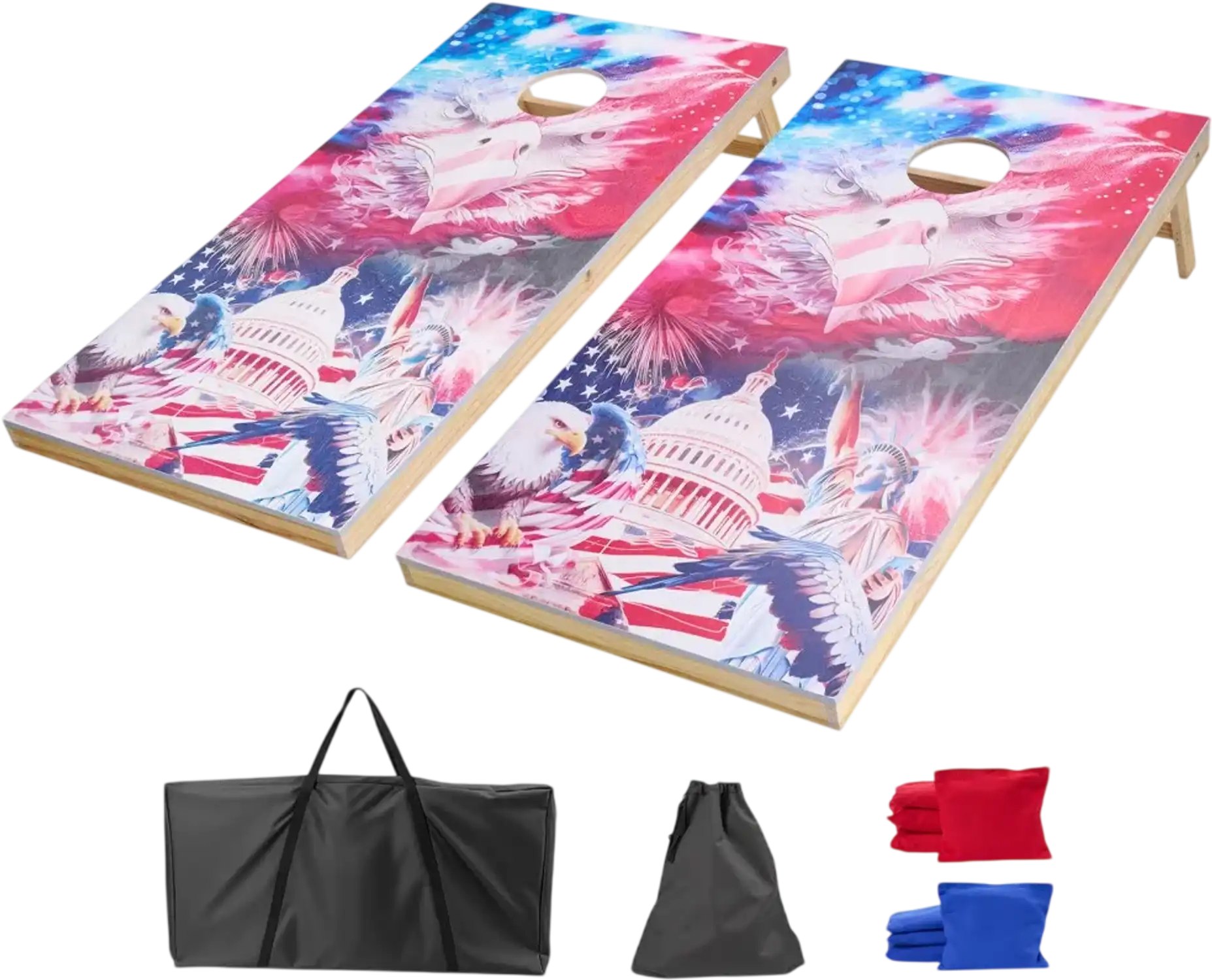 Vevor Cornhole Set 4' x 2' Solid Wood Portable Toss Board Game New