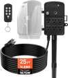 VEVOR Outdoor Power Stake, 25FT Extension Cord, Outdoor Power Strip Weatherproof with Cover, Remote Control Dusk to Dawn Light Timer Waterproof, 6 Outlets, 1875W/15A, for Christmas Lights, Garden