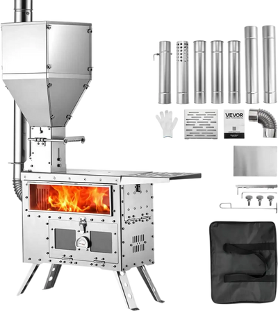 Vevor Wood Stove Outdoor Pellet Stove with Oven for Camping Cooking and Heating New