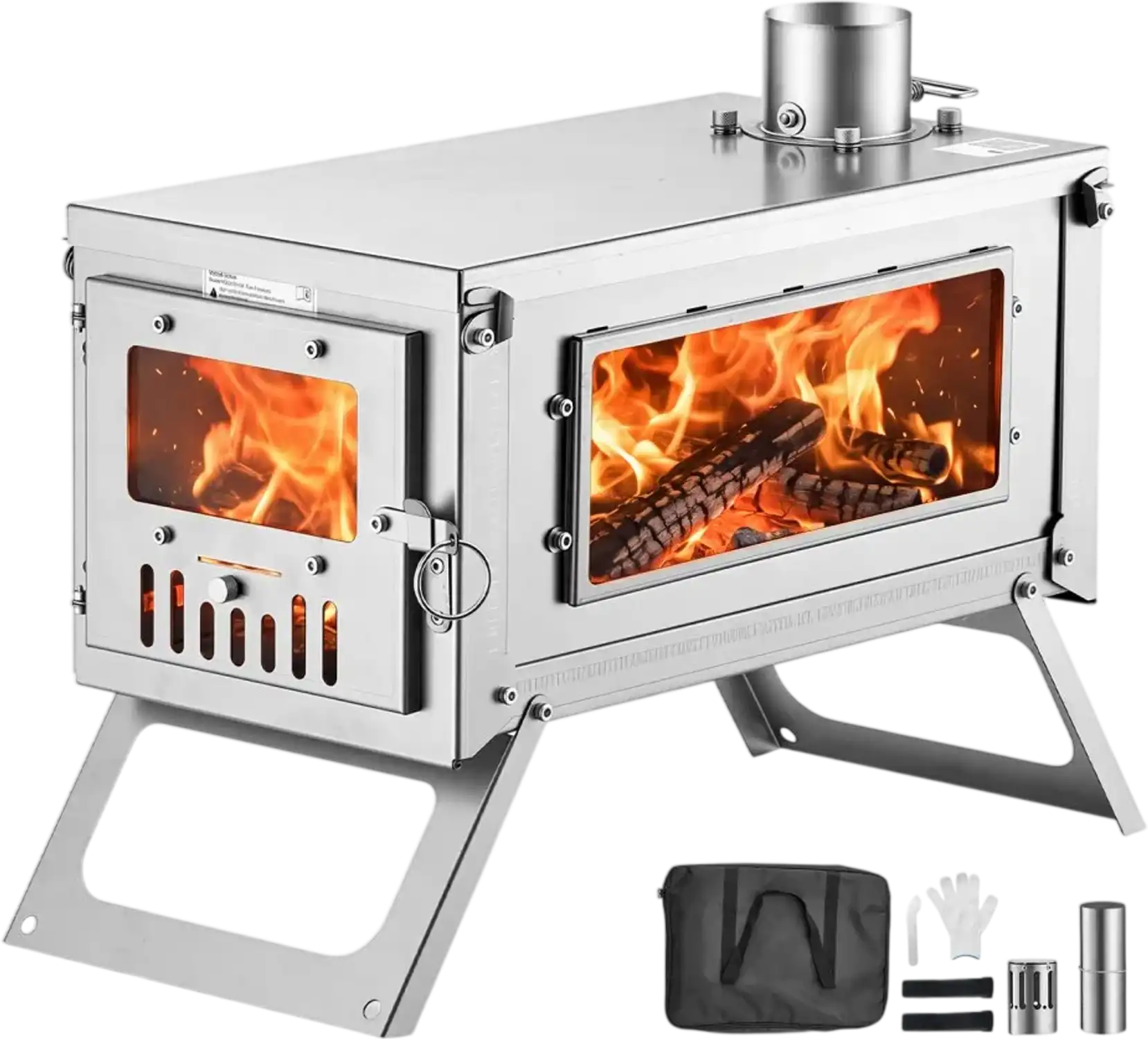 Vevor Wood Stove Foldable Portable Titanium Camping Tent Stove New