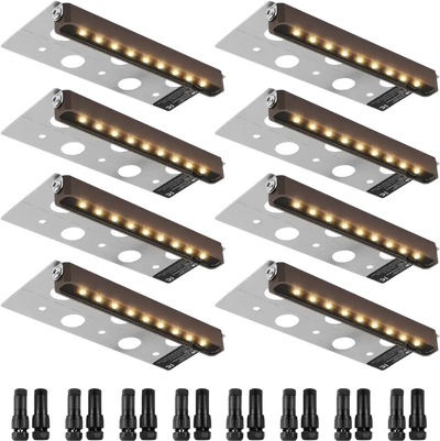 VEVOR LED Landscape Illumination, 6.8'' Wall Retention Lighting, 3W 12V-24V AC/DC Energy-Efficient Paver Illumination, IP68 Weather-Resistant Outdoor Pathway Lights, 3000K Adjustable Terrace Lights
