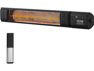 Vevor Infrared Heater 1500W Electric Space Heater with Remote Control 9 Speeds 24h Timer Wall Mounted Outdoor New