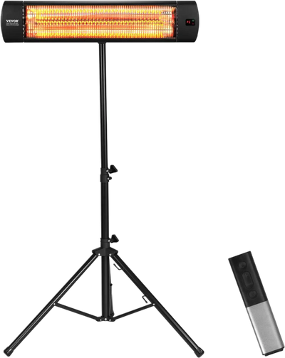 Vevor Electric Space Heater Infrared Patio Heater with Remote, LED Display, Timer, Stand & Wall/Ceiling Mount 24