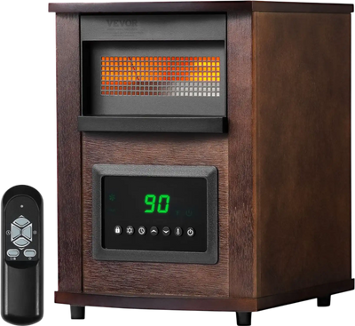 Vevor Infrared Heater 1500W Electric Space Heater with Remote Control LED Screen & 24H Timer New