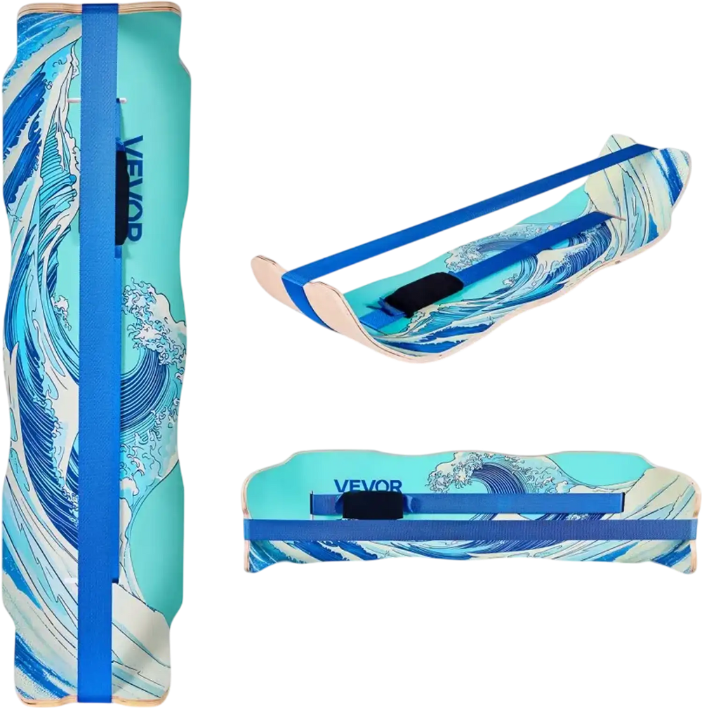 VEVOR Balance Board, Wobble Board Trainer for Adults, Premium Wooden Curved Balance Training Equipment, Compact & Lightweight for Core Workouts, Standing Desk Exercise, Home Gym, Yoga & More, Blue
