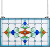 VEVOR Stained Glass Window Panel, 26 x 16 in, Tiffany Style Hanging Transom Window Panel with Chain, Large Horizontal Rectangle Stain Glass, Vintage Traditional Art Handcrafts for Kitchen Home Decor
