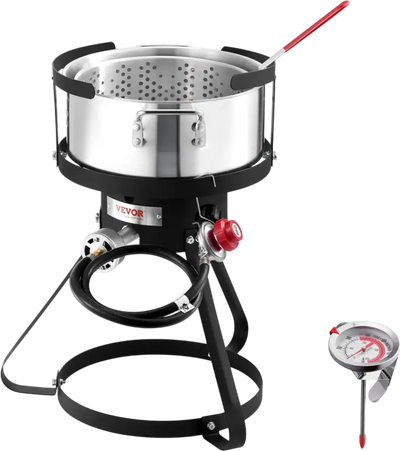 Vevor Outdoor Deep Fryer 10 Qt Aluminum Propane Fish and Wing Fryer Kit New