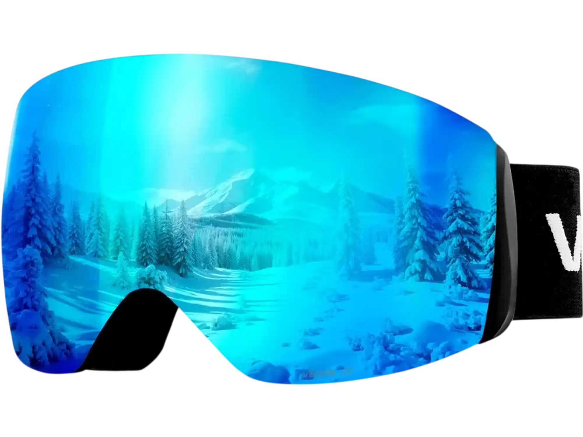 Vevor Ski Goggles Frameless Spherical Lens with Blue Revo Coating OTG ...