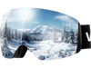 VEVOR Frameless Ski Goggles, Spherical Lens with Silver Mirror Revo Coating, OTG Anti fog Snow Goggles for Men Women, TPU Frame & Ventilation Structure, Suitable for Skiing, Skating, Snowboarding