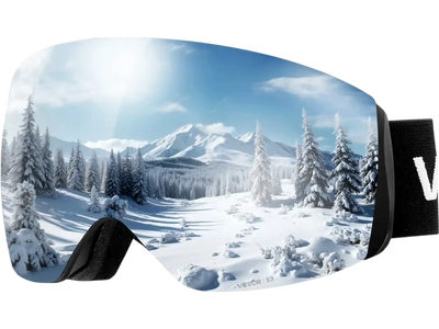 Vevor Ski Goggles Spherical Lens Silver Mirror Revo Coating OTG Anti-Fog Snow Goggles New
