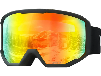 Vevor Ski Goggles OTG Anti-Fog Cylindrical Lens Orange Revo Coating New