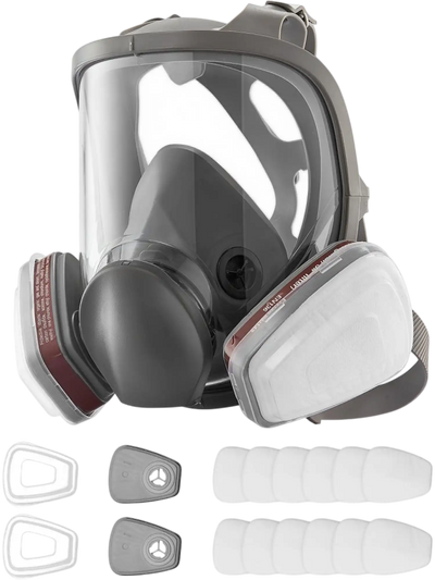 VEVOR Respirator Mask, Reusable Respirator Full Face Gas Cover with Filters, Organic Vapor Mask and Dust-proof Face Cover, for Painting, Polishing, Welding, Woodworking and Other Work Protection