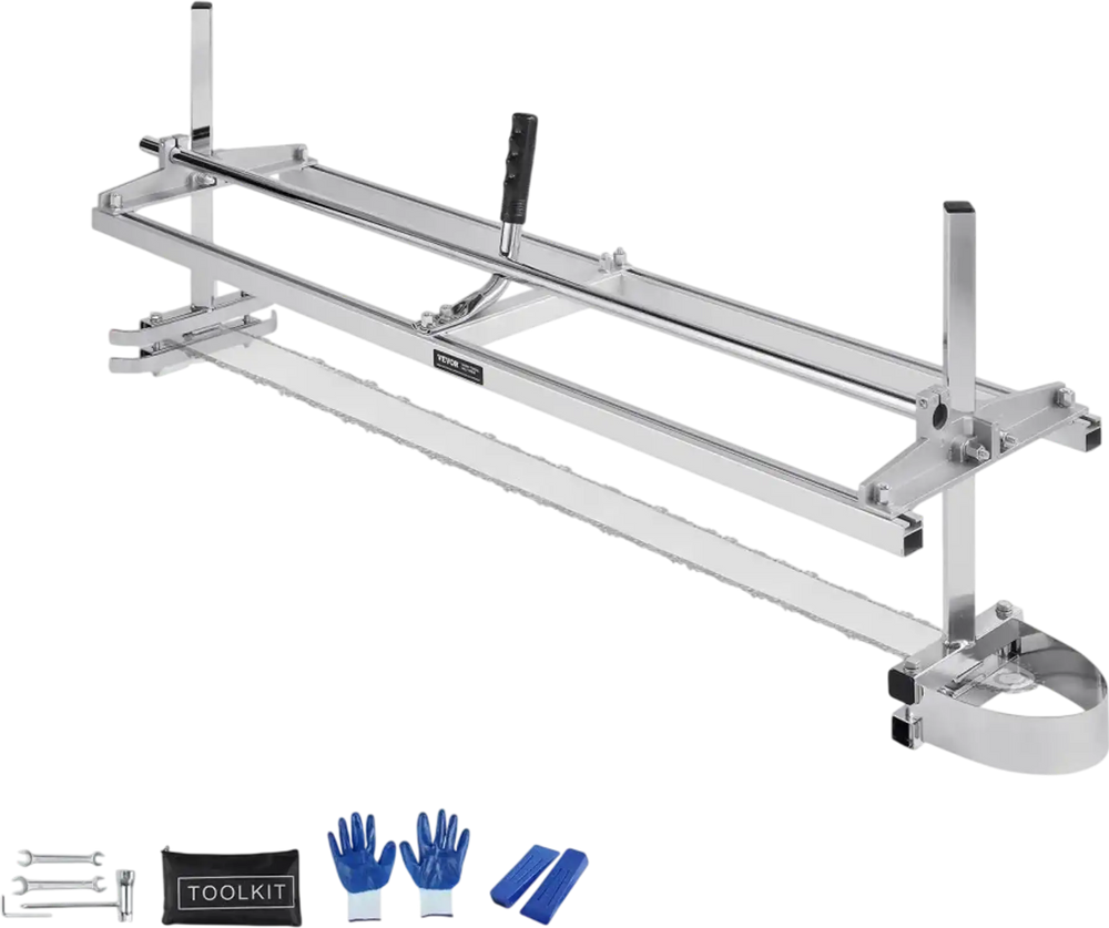 VEVOR Chainsaw Mill, Portable Sawmill 14"-48" Guide Bar, Galvanized Steel Chainsaw Planking Mill with 0.2"-11.81" Cutting Thickness, Wood Lumber Cross Cutting Saw Mill for Builders and Woodworkers