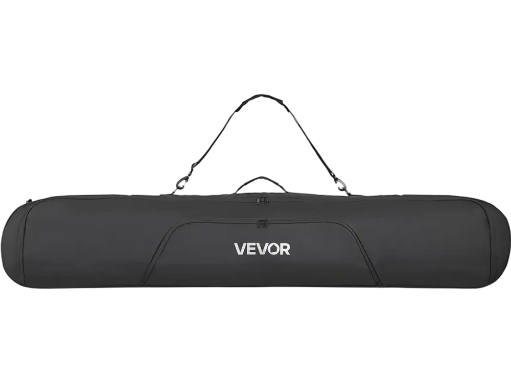 VEVOR Snowboard Bag, Up to 65 in/165 cm, Padded Skis & Snowboards Bag for Air Travel, 600D Waterproof Oxford Fabric, with Adjustable Inner Straps, for Skis Poles Goggles Gloves Helmet Boots (Black)