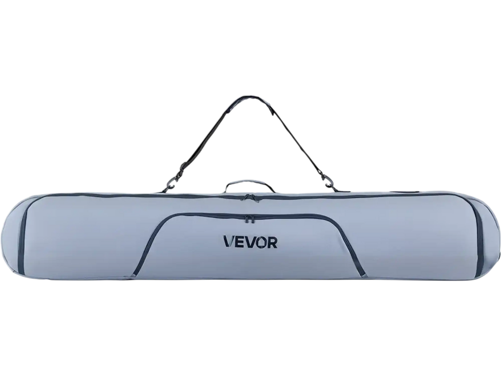 VEVOR Snowboard Bag, Up to 65 in/165 cm, Padded Skis & Snowboards Bag for Air Travel, 600D Waterproof Oxford Fabric, with Adjustable Inner Straps, for Skis Poles Goggles Gloves Helmet Boots (Gray)
