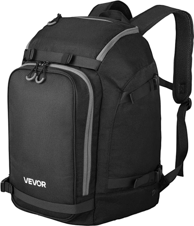 VEVOR Ski Boot Bag, 55L, Snowboard Boots Travel Backpack for Men Women, with Waterproof Exterior & Bottom, Durable 1680D Oxford, Bag for Skis, Snowboard, Helmet, Goggles, Gloves, Accessories (Black)