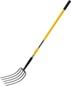 VEVOR Garden Fork, 5-Tine Gardening Pitchfork with Fiberglass Handle, 57 in Heavy Duty Digging Fork with Y Grip, Forged Steel Spading Fork for Hay Potato Composting Transplanting Aeration