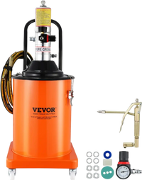 VEVOR Grease Pump, 5 Gallon 20L, Air Operated Grease Pump with 13 ft High Pressure Hose and Grease Gun, Pneumatic Grease Bucket Pump with Wheels, Portable Lubrication Grease Pump 50:1 Pressure Ratio