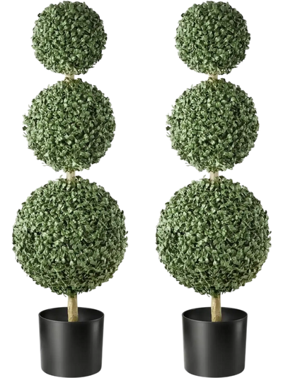 Vevor Artificial Topiary Triple Ball Boxwood 3' Set of 2 New