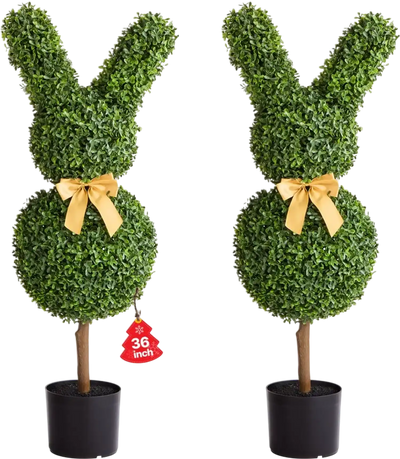 Vevor Artificial Topiary Bunny-Shape Boxwood Ball 2 Set 36
